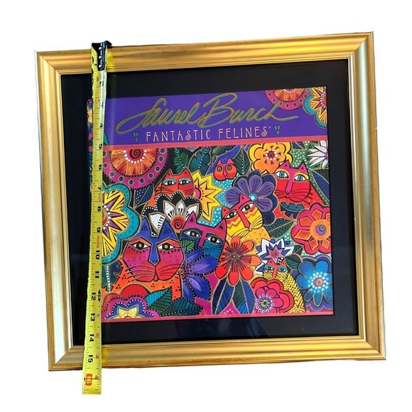 Vtg FANTASTIC FELINES Multicolored Cats Wall Art Decor by Laurel Burch Framed - Picture 5 of 6